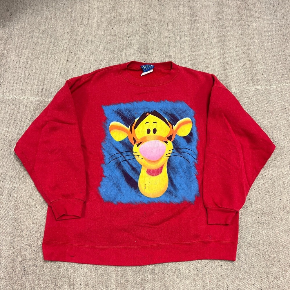 Vintage Tigger Sweatshirt Mens Large Red 1990s Winnie The Pooh